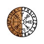 Wallity Vegvisir - 331 Escultura de pared en Negro y Nogal